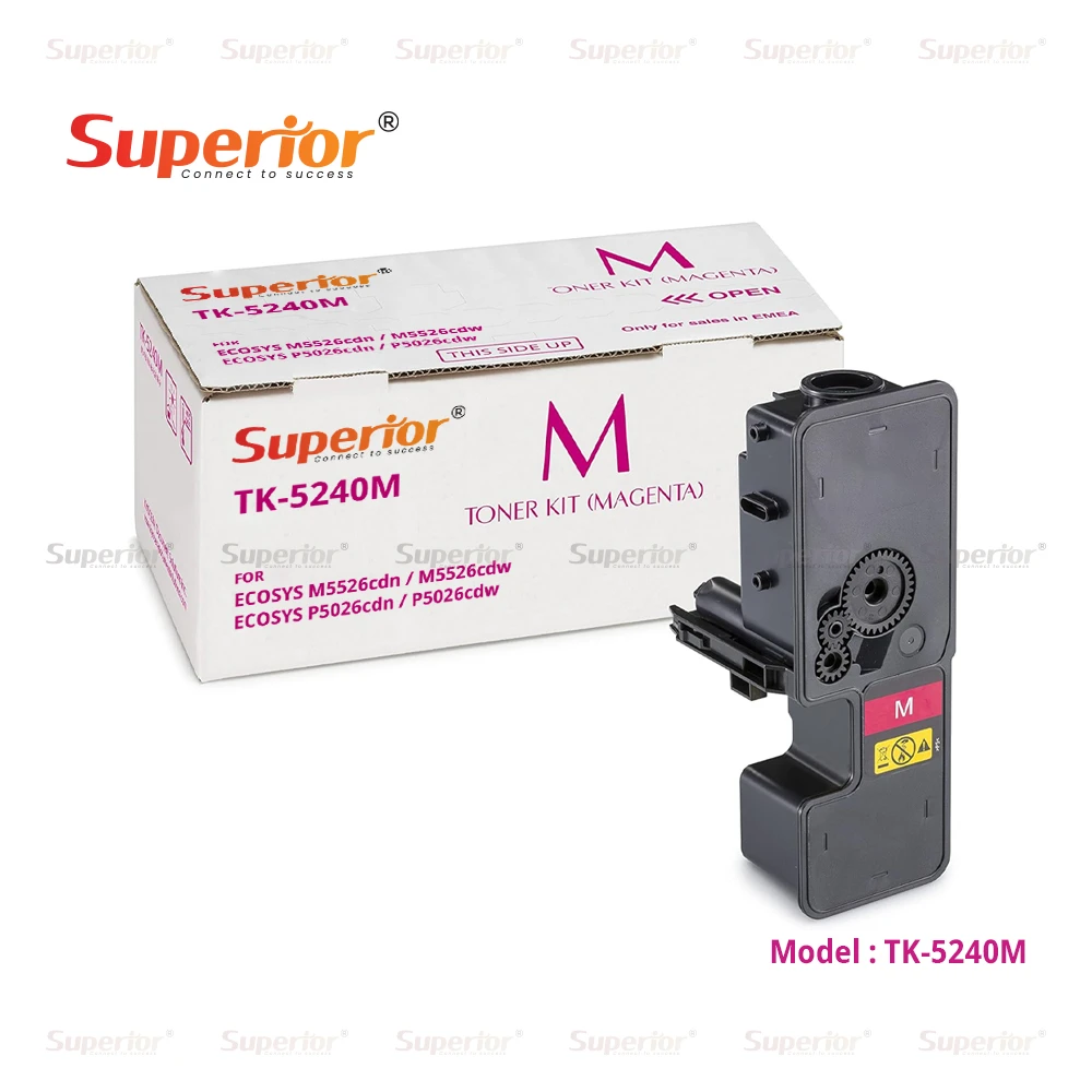 Superior TK-5240M Magenta High Yield Compatible Toner Cartridge – For Kyocera ECOSYS M5526cdn / M5526cdw, ECOSYS P5026cdn / P5026cdw